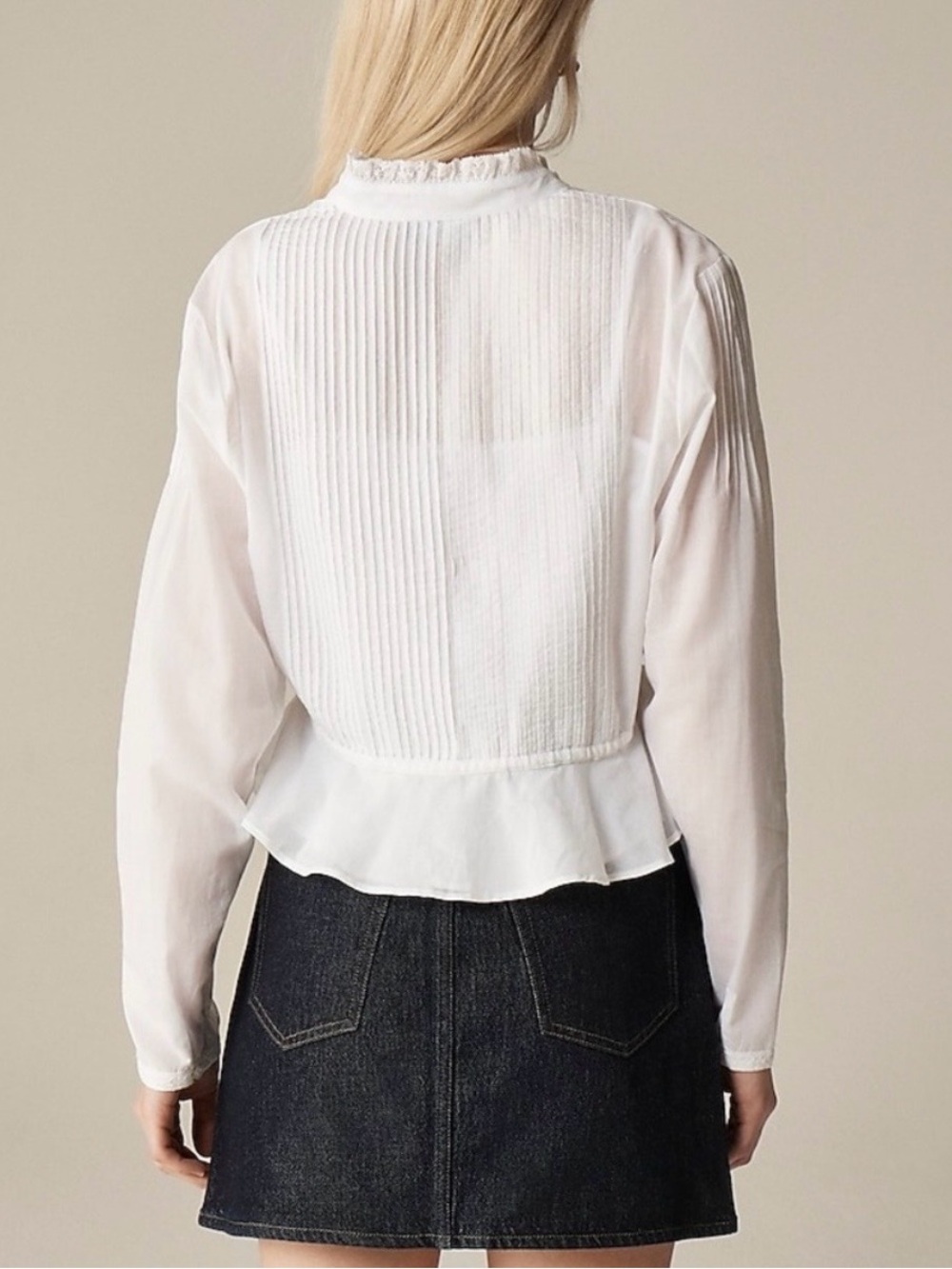 NWT J.Crew Lace-Trim Cinched-Waist Top - Picture 3 of 8
